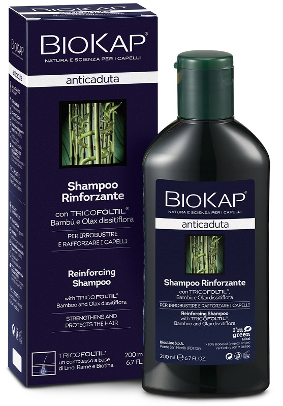 BIOKAP SHAMPOO RINFORZANTE ANTICADUTA CON TRICOFOLTIL NUOVA FORMULA 200 ML - Angeli Pharm
