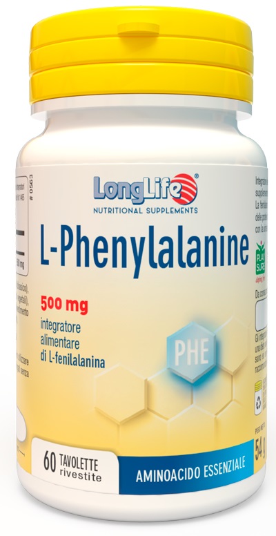 LONGLIFE L-PHENYLALANINE 500 MG 60 TAVOLETTE RIVESTITE DA 900 MG - Angeli Pharm