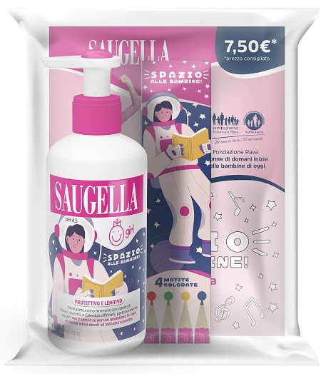SAUGELLA GIRL + GADGET PROMOZIONE COSTITUITA DA UN BUNDLE COMPOSTO DA PRODOTTO GIRL 200 ML + IN OMAGGIO MATITE COLORATE - Angeli Pharm