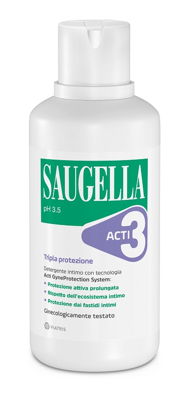 SAUGELLA ACTI3 TRIPLA PROTEZIONE DETERGENTE INTIMO 500 ML - Angeli Pharm
