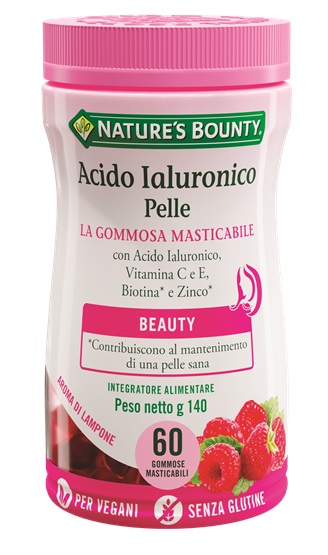 NATURE'S BOUNTY ACIDO IALURONICO PELLE 60 GOMMOSE MASTICABILI - Angeli Pharm