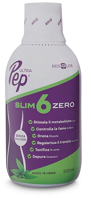 ULTRA PEP SLIM 6 ZERO TE' VERDE 500 ML BIOSLINE - Angeli Pharm