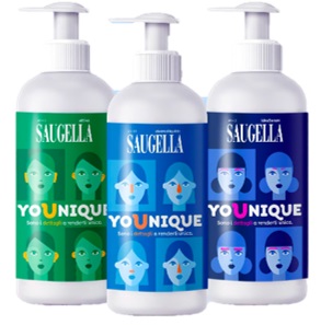 SAUGELLA YOUNIQUE BUNDLE 1 DERMOLIQUIDO 200 ML + 1 ATTIVA 200 ML + 1 IDRASERUM 200 ML - Angeli Pharm
