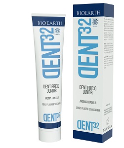 DENT32 DENTIFRICIO JUNIOR FRAGOLA 75 ML SENZA FLUORO E SACCARINA - Angeli Pharm