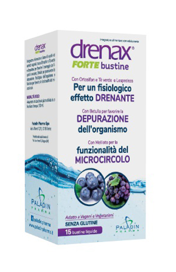DRENAX FORTE MIRTILLO E UVA 15 BUSTINE - Angeli Pharm