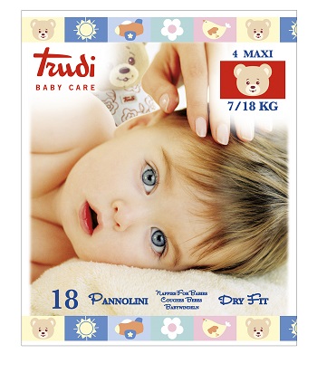 TRUDI BABY CARE PANNOLINO DRY FIT MAXI 7/18 KG 18 PEZZI - Angeli Pharm