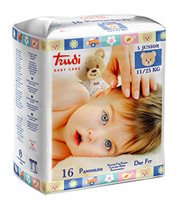 TRUDI BABY CARE PANNOLINO DRY FIT JUNIOR 11/25 KG 16 PEZZI - Angeli Pharm