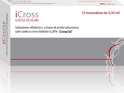 ICROSS SOLUZIONE OFTALMICA ACIDO IALURONICO CROSS-LINKATO 0,2% 15 MONODOSI DA 0,35 ML - Angeli Pharm