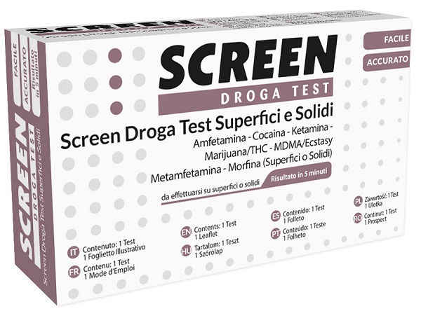 SCREEN DROGA TEST 7 DROGHE SU SUPERFICI SOLIDI O POLVERI - Angeli Pharm