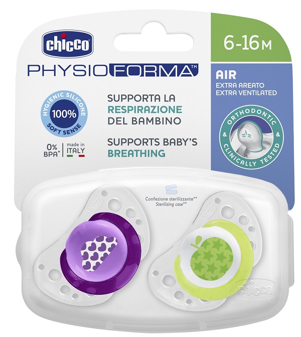 CHICCO SUCCHIETTO AIR GIRL IN SILICONE 6-16 MESI 2 PEZZI - Angeli Pharm