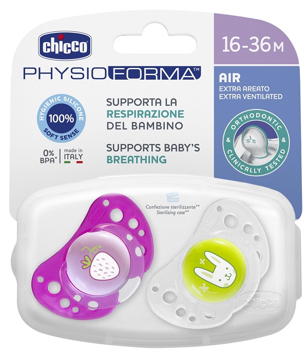 CHICCO SUCCHIETTO AIR GIRL IN SILICONE 16-36 MESI 2 PEZZI - Angeli Pharm