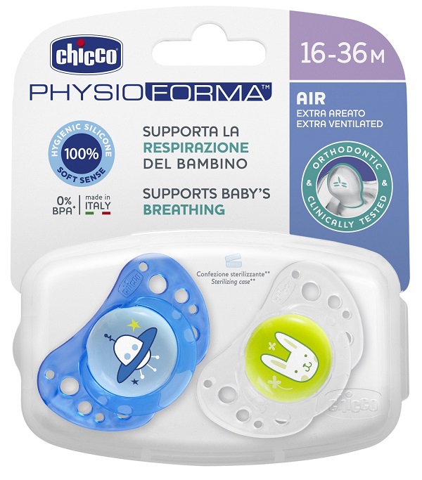 CHICCO SUCCHIETTO AIR BOY IN SILICONE 16-36 MESI 2 PEZZI - Angeli Pharm