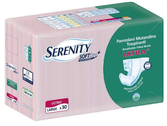 PANNOLONE A MUTANDINA SERENITY FITTED ULTRA + ALOE L 30 PEZZI - Angeli Pharm