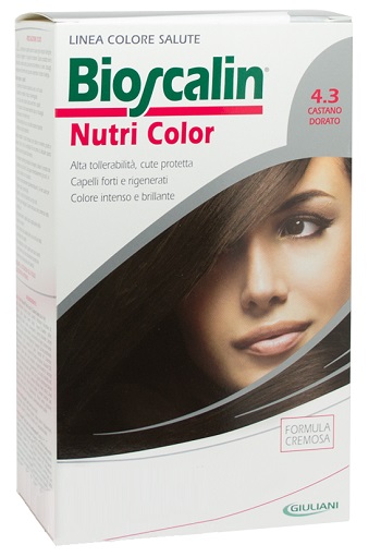 BIOSCALIN NUTRI COLOR 4,3 CASTANO DORATO SINCROB 124 ML - Angeli Pharm