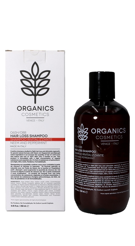 ORGANICS PHARM HAIR LOSS SHAMPOO NEEM OIL AND PEPPERMINT 250 ML - Angeli Pharm