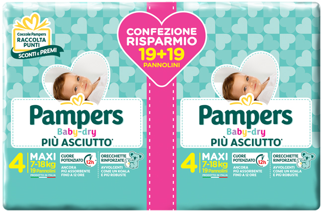 PAMPERS BABY-DRY DUO DWCT MAXI 38 PEZZI - Angeli Pharm