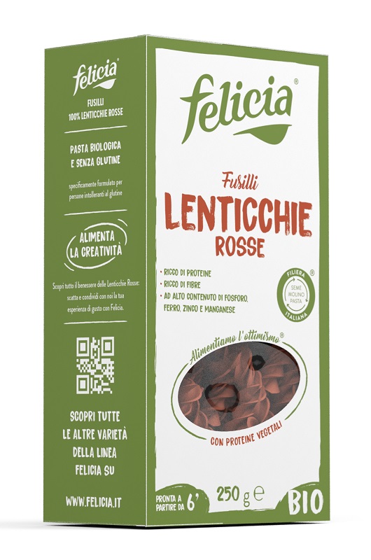 FELICIA BIO FUSILLI DI LENTICCHIE ROSSE 250 G - Angeli Pharm