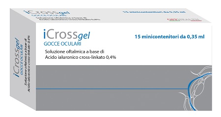 ICROSS GEL GOCCE OCULARI ACIDO IALURONICO CROSS-LINKATO 0,4% 15 MONODOSE DA 0,35 ML - Angeli Pharm