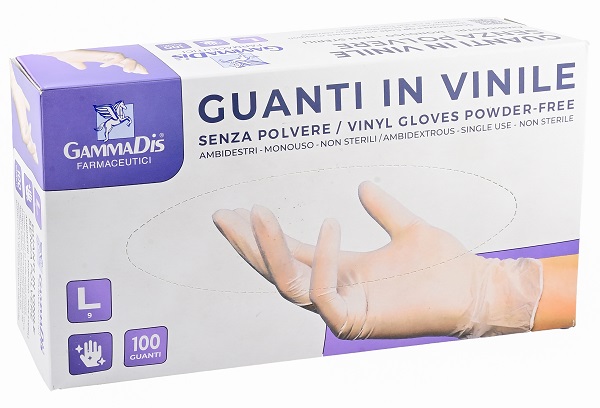GUANTI VINILE SENZA POLVERE LARGE 100 PEZZI GAMMADIS - Angeli Pharm