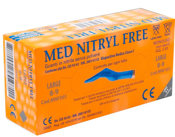 GUANTI NITRILE SENZA POLVERE LARGE 100 PEZZI GAMMADIS - Angeli Pharm