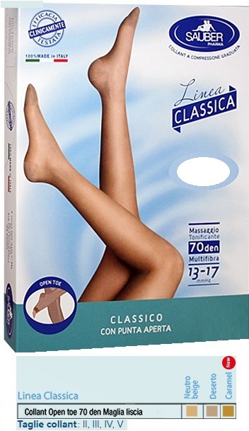 SAUBER COLLANT OPEN TOE MAGLIA LISCIA 70 DEN COLORE NEUTRO BEIGE TAGLIA 5 LINEA CLASSICA - Angeli Pharm