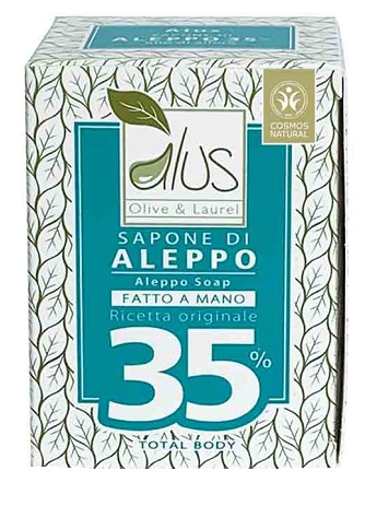 ALUS OLIVE & LAUREL SAPONE DI ALEPPO FATTO A MANO 35% 200 G - Angeli Pharm