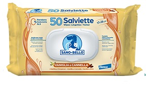 SANO E BELLO SALVIETTE DETERGENTI NF ALLA VANIGLIA E CANNELLA 50 PEZZI - Angeli Pharm