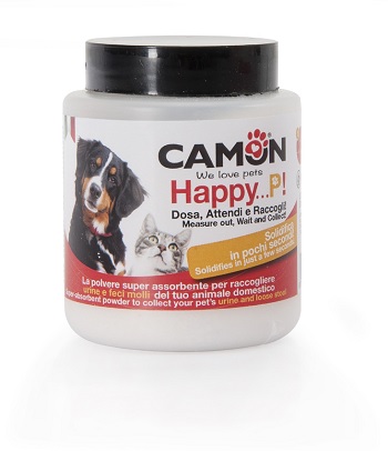 HAPPY P POLVERE ASSORBENTE RACCOLTA URINE E FECI MOLLI CANI E GATTI 100 G - Angeli Pharm