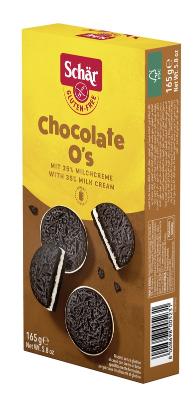 SCHAR CHOCOLATE O'S BISCOTTI AL CACAO CON CREMA AL LATTE 165 G - Angeli Pharm