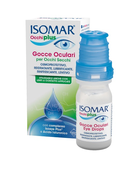 ISOMAR OCCHI PLUS GOCCE OCULARI PER OCCHI SECCHI ALL'ACIDO IALURONICO 0,25% 10 ML - Angeli Pharm