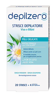 DEPILZERO STRISCE VISO E BIKINI 20 PEZZI - Angeli Pharm