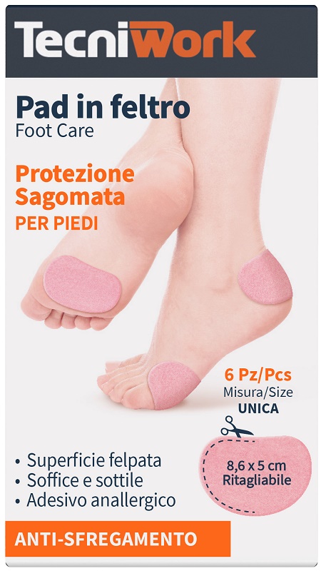 PAD IN FELTRO SAGOMATO 8,6X5CM 6 PEZZI - Angeli Pharm