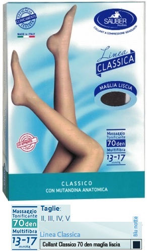 SAUBER CLASSICO COLLANT 70 DENARI MAGLIA LISCIA BLU NOTTE 2 - Angeli Pharm