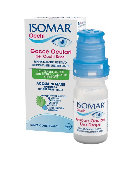 ISOMAR OCCHI GOCCE OCULARI ALL'ACIDO IALURONICO 0,20% 10 ML SENZA CONSERVANTI - Angeli Pharm
