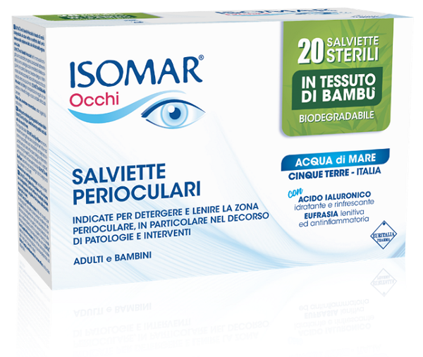 ISOMAR OCCHI SALVIETTE PERIOCULARI ADULTI E BAMBINI 20 PEZZI - Angeli Pharm