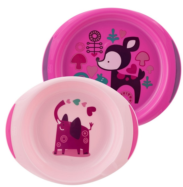 CHICCO PIATTO FONDO E PIANO 12 MESI+ ROSA/VERDE - Angeli Pharm