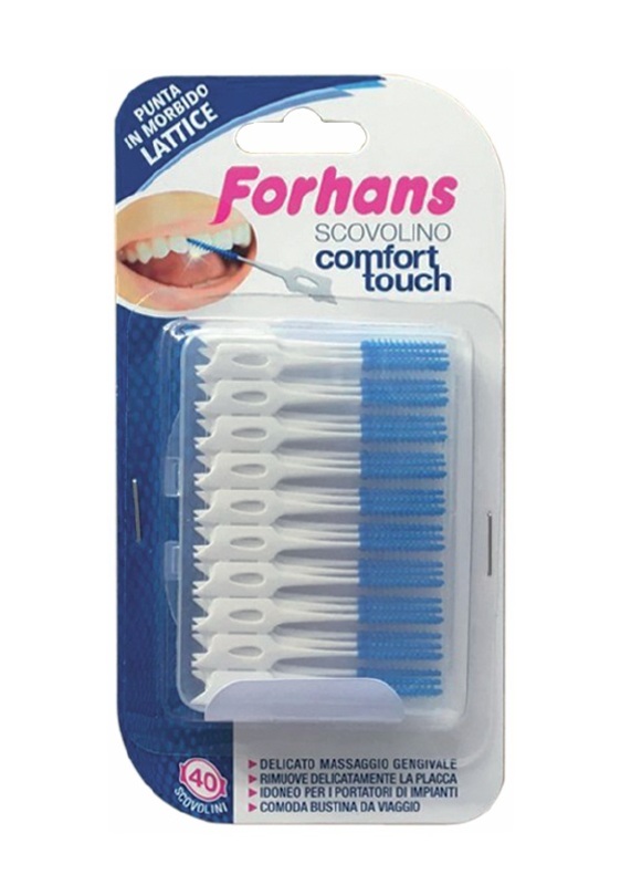 FORHANS SCOVOLINO COMFORT TOUCH PUNTA IN LATTICE 40 PEZZI - Angeli Pharm