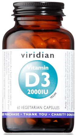 VIRIDIAN VITAMIN D3 2000IU 60CPS - Angeli Pharm