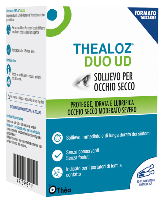 GOCCE OCULARI THEALOZ DUO UD 30 CONTENITORI MONODOSE 0,4 ML - Angeli Pharm