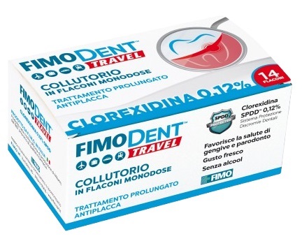 FIMODENT TRAVEL COLLUTORIO CLOREXIDINA SPDD 0,12% 14 FLACONCINI MONODOSE 10 ML - Angeli Pharm
