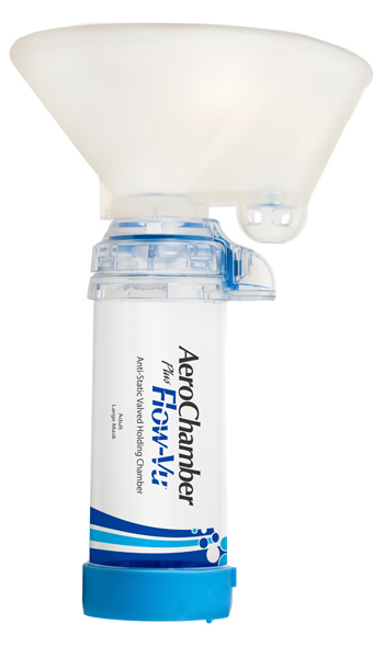 CAMERA DI TENUTA CON VALVOLA AEROCHAMBER PLUS FLOW VU ADULTI LARGE 5+ ANNI - Angeli Pharm