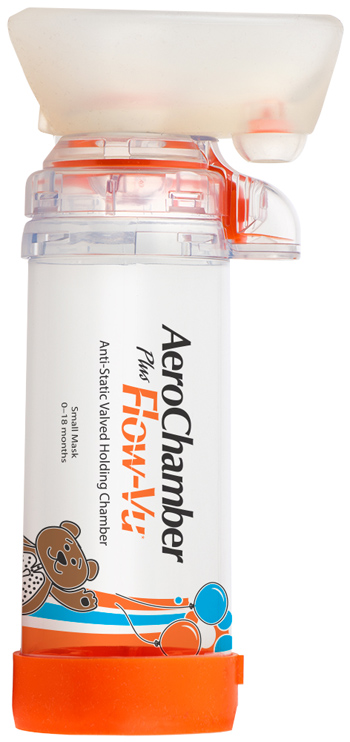 CAMERA DI TENUTA CON VALVOLA AEROCHAMBER PLUS FLOW VU PEDIATRICO SMALL 0-18 MESI - Angeli Pharm
