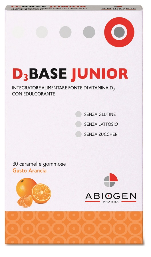 D3BASE JUNIOR 30 CARAMELLE GOMMOSE ARANCIA - Angeli Pharm