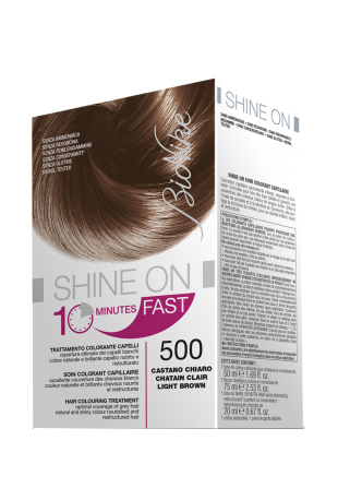 BIONIKE SHINE ON FAST TRATTAMENTO COLORANTE CAPELLI CASTANO CHIARO 500 FLACONE 60 ML + TUBO 60 ML - Angeli Pharm