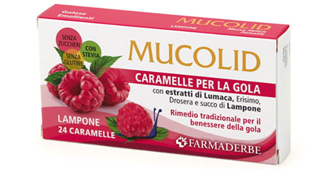 MUCOLID BRONC LUMACA & LAMPONE 24 CARAMELLE - Angeli Pharm