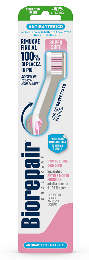 BIOREPAIR ORAL CARE ANTIBATTERICO SPAZZOLINO PIU' COMFORT PROTEZIONE GENGIVE SETOLE SUPER SOFT - Angeli Pharm