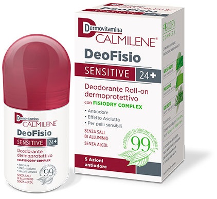 DERMOVITAMINA CALMILENE DEOFISIO SENSITIVE 24+ DEODORANTE ROLL-ON DERMOPROTETTIVO 75 ML - Angeli Pharm