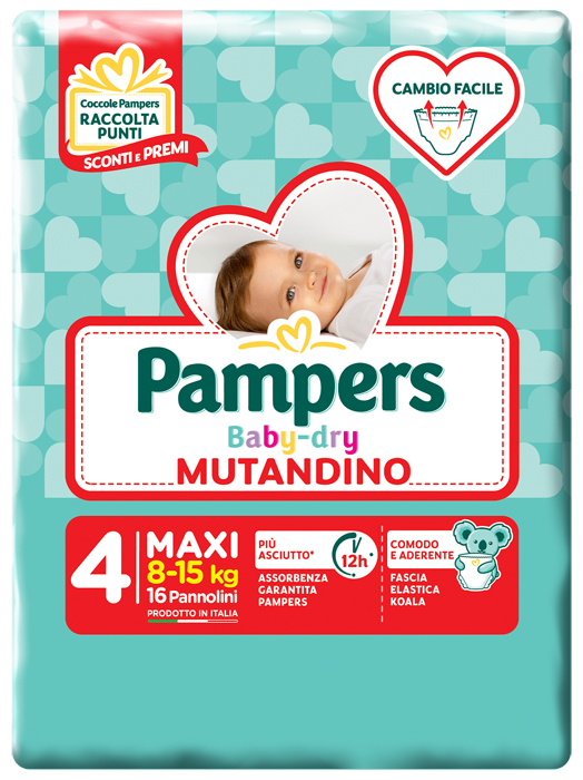 PAMPERS BABY DRY MUTANDINA MAXI 4 SMALL PACK 16 PEZZI - Angeli Pharm