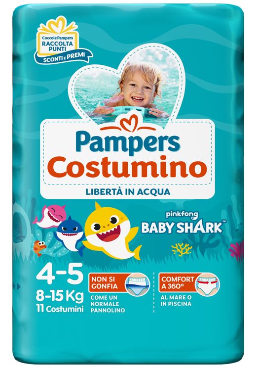 PAMPERS COSTUMINO BABY SHARK CP S 4-5 11 PEZZI - Angeli Pharm