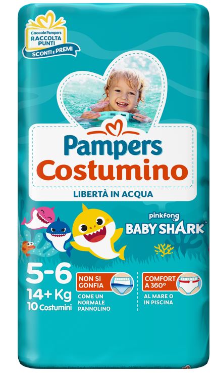 PAMPERS COSTUMINO BABY SHARK CP S 5-6 10 PEZZI - Angeli Pharm